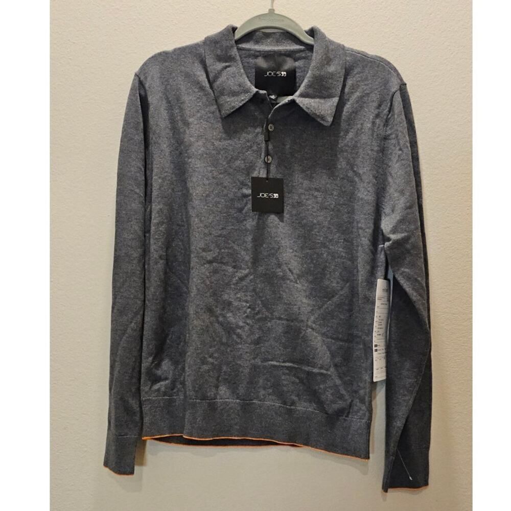 NWT Joe's Jeans Men's Gray Polo Sweater Size Medium